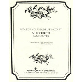 Mozart, WA - Notturno (Andante) - Three Cellos - transcribed by Charles Krane - Spratt Music Publishers
