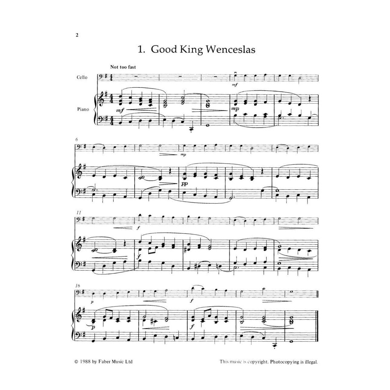 Cello Carol Time: Easy Carols for the Young Cellist with Piano Accompaniment Arranged by Max and Hubicki