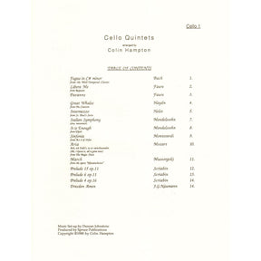 Hampton, Colin - Cello Quintets - Five Cellos - Spruce Publications