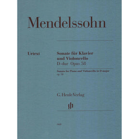 Mendelssohn, Felix - Sonata in D Major, Op 58 - Cello and Piano - edited by Rudolf Elvers - G Henle Verlag URTEXT