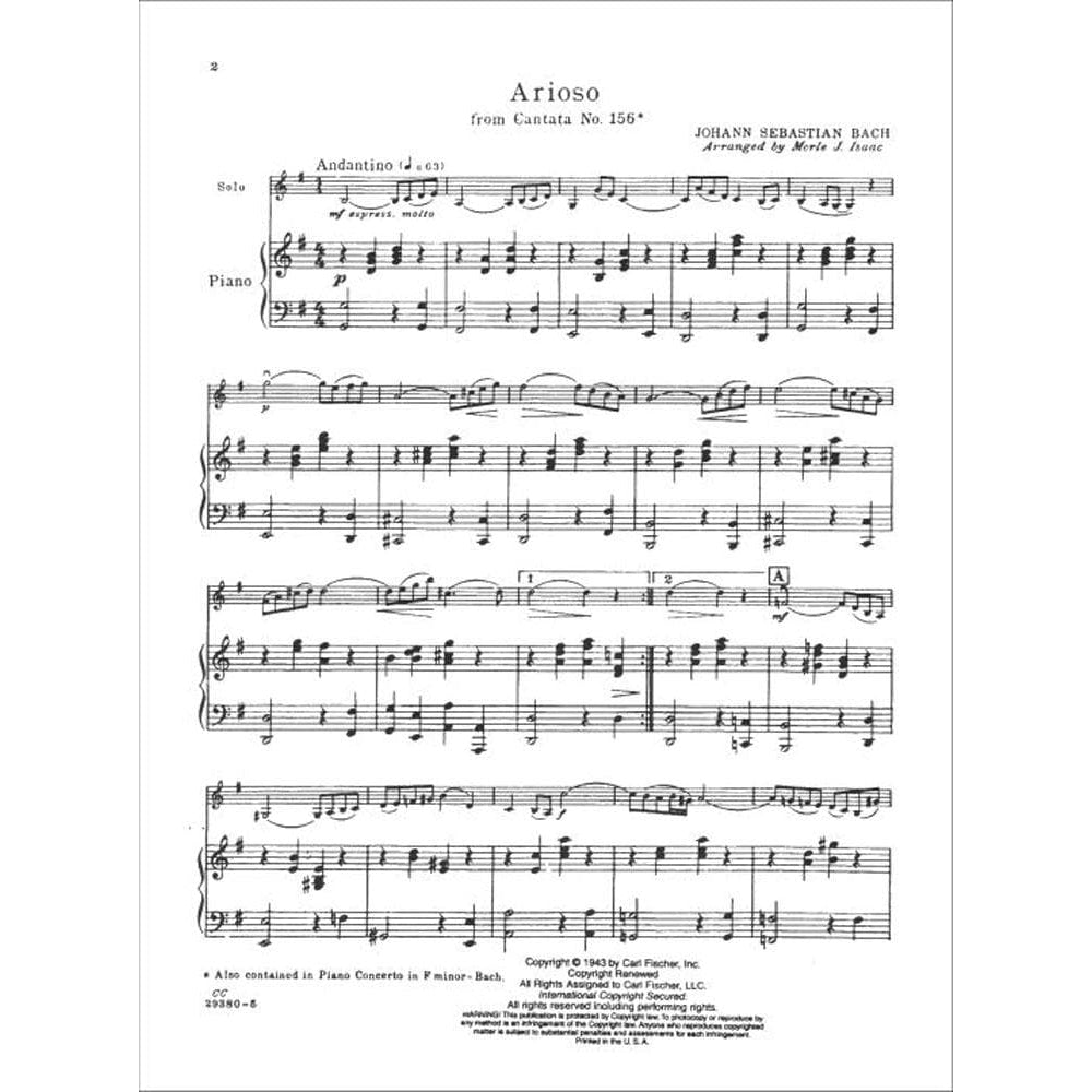 Bach, JS - Arioso from Cantata No 156 for Cello and Piano - Arranged by Isaac - Fischer Edition