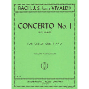 Bach, JS - Concerto No 1 in G Major BWV 592 for Cello and Piano - Arranged by Piatigorsky - International Edition