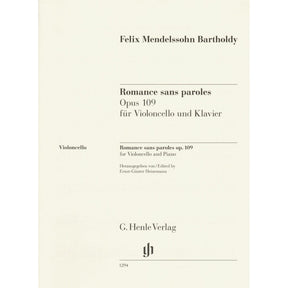 Mendelssohn, Felix - Romance Sans Paroles, Op 109 - for Cello and Piano - G. Henle Verlag URTEXT