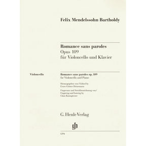 Mendelssohn, Felix - Romance Sans Paroles, Op 109 - for Cello and Piano - G. Henle Verlag URTEXT