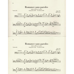Mendelssohn, Felix - Romance Sans Paroles, Op 109 - for Cello and Piano - G. Henle Verlag URTEXT