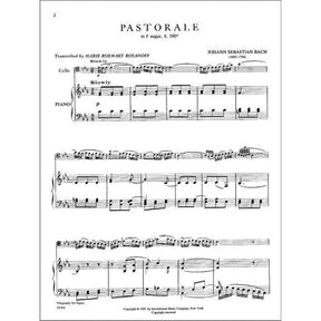 Bach, JS - Pastorale in F Major BWV 590 for Cello and Piano - Arranged by Roemaet-Rosonoff - International Edition