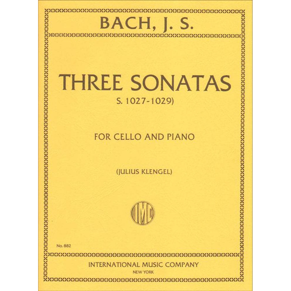 Bach, JS - 3 Sonatas BWV 1027 1029 for Cello and Piano - Arranged by Klengel - International Edition