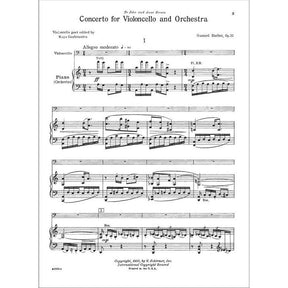 Barber, Samuel - Concerto Op 22 for Cello and Piano - Schirmer Edition