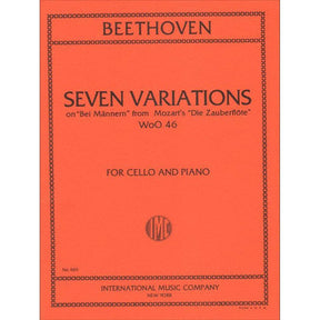 Beethoven, Ludwig - 7 Variations on a Theme Bei Mannern from Mozart's Magic Flute WoO 46 for Cello and Piano - International Edition