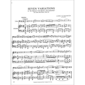 Beethoven, Ludwig - 7 Variations on a Theme Bei Mannern from Mozart's Magic Flute WoO 46 for Cello and Piano - International Edition