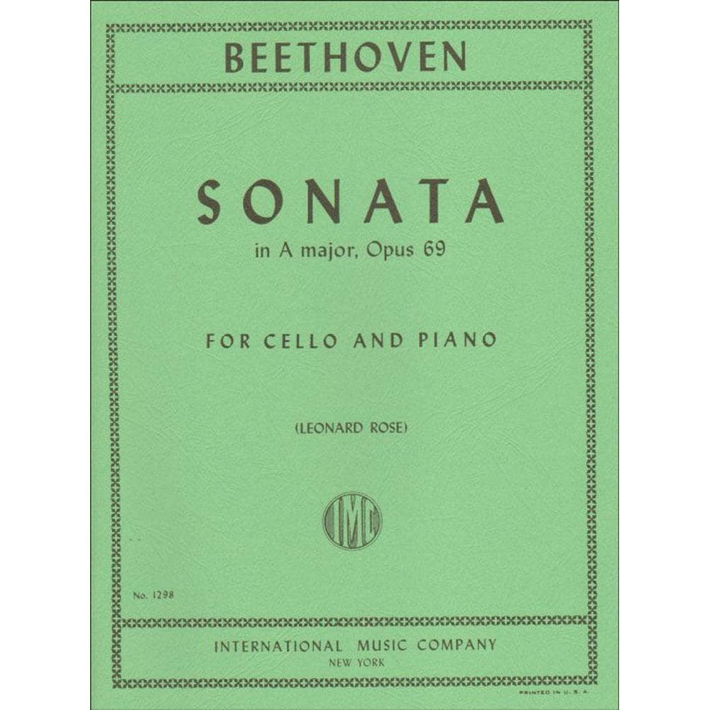 Beethoven, Ludwig - Sonata No 3 in A Major Op 69 for Cello and Piano - Arranged by Rose - International Edition