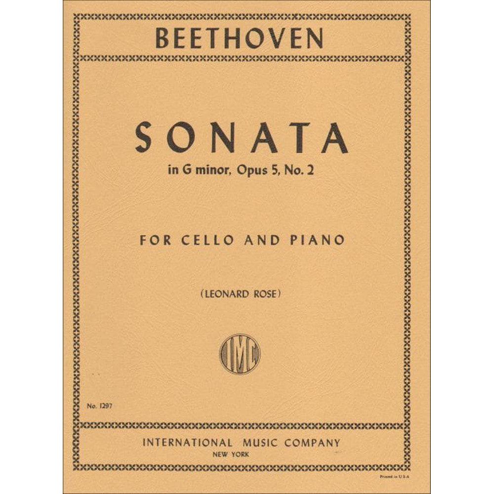 Beethoven, Ludwig - Sonata No 2 in g minor Op 5 for Cello and Piano - Arranged by Rose - International Edition