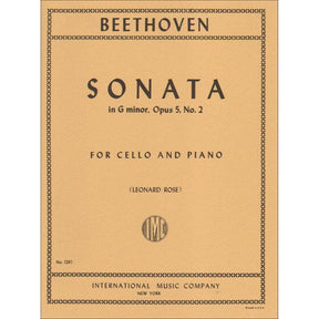 Beethoven, Ludwig - Sonata No 2 in g minor Op 5 for Cello and Piano - Arranged by Rose - International Edition