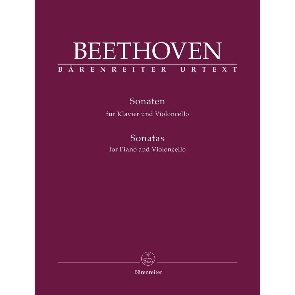 Beethoven, Ludwig - Sonatas Op 5, 69, 102 for Cello and Piano - Edited by Del Mar - Barenreiter URTEXT Edition