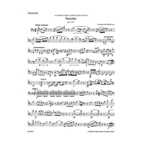 Beethoven, Ludwig - Sonatas Op 5, 69, 102 for Cello and Piano - Edited by Del Mar - Barenreiter URTEXT Edition