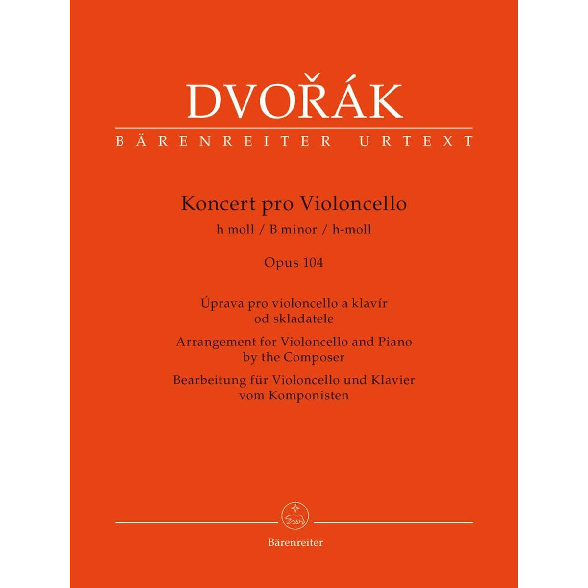 Dvorak, Antonin - Cello Concerto in B minor, Op. 104 - for Cello and Piano - edited by Jonathan Del Mar - Barenreiter URTEXT