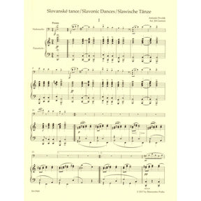 Dvorak, Antonin - Slavonic Dances, Op. 46 - arranged by J. Gemrot - for Cello and Piano - Barenreiter