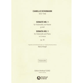 Schumann, Camillo - Sonata No. 1 in G minor, Op. 59 - for Cello and Piano - Breitkopf & Hartel URTEXT