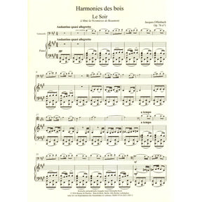 Offenbach, Jacques - Harmonies des bois - for Cello and Piano - edited by Keck - Boosey & Hawkes