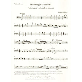 Offenbach, Jacques - Hommage a Rossini - for Cello and Piano - edited by Keck - Boosey & Hawkes