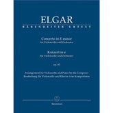 Elgar, Edward - Concerto in e-minor, Op 85 - Cello and Piano - edited by Jonathan Del Mar - Bärenreiter Verlag URTEXT