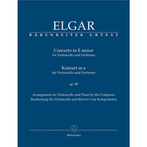 Elgar, Edward - Concerto in e-minor, Op 85 - Cello and Piano - edited by Jonathan Del Mar - Bärenreiter Verlag URTEXT