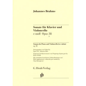 Brahms, Johannes - Sonata No 1 in e minor Op 38 for Cello and Piano - Henle Verlag URTEXT Edition