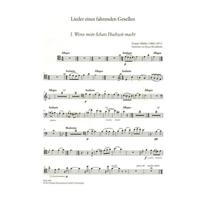 Mahler, G. - Lieder eines fahrenden Gesellen ("Songs of Wayfarer") - for Cello and Piano - arranged by Bruno Borralhinho - Edition Kunzelmann