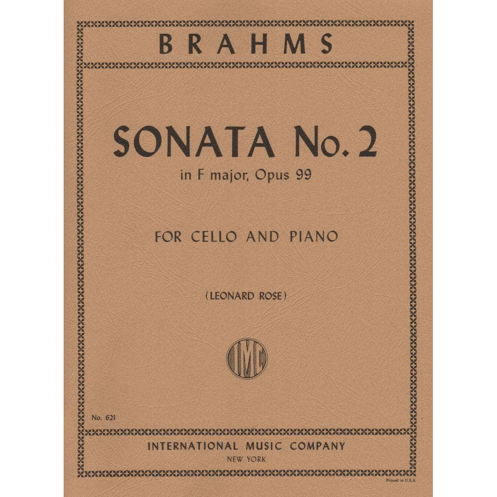 Brahms, Johannes - Cello Sonata No 2 in F Major, Op 99 - Cello and Piano - edited by Rose - International Music Company