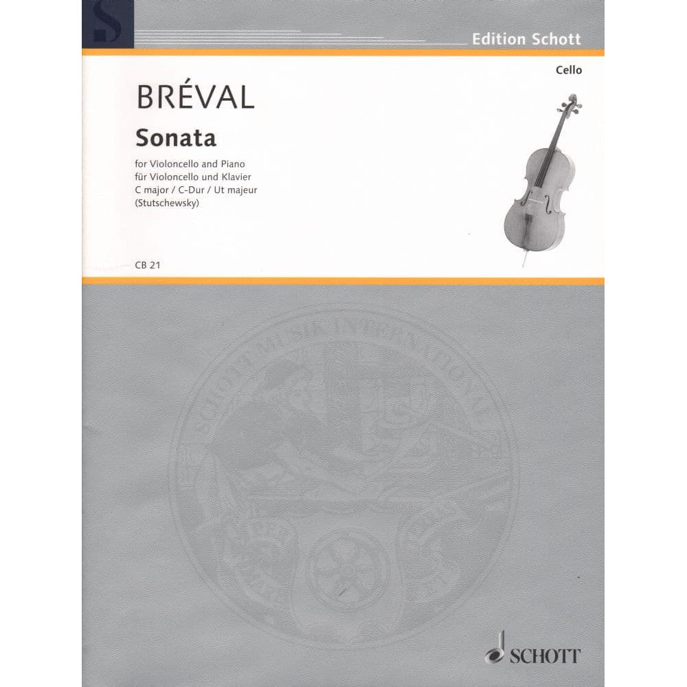 Cello Sonata in C Major - Breval, JB - Cello and Piano - arranged by Stutschewsky - Schott