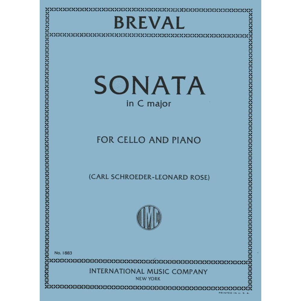 Cello Sonata in C Major - Breval, JB - Cello and Piano - edited by Rose - International Music Company
