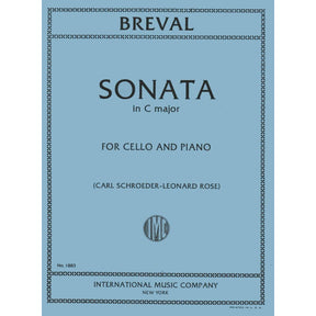 Cello Sonata in C Major - Breval, JB - Cello and Piano - edited by Rose - International Music Company