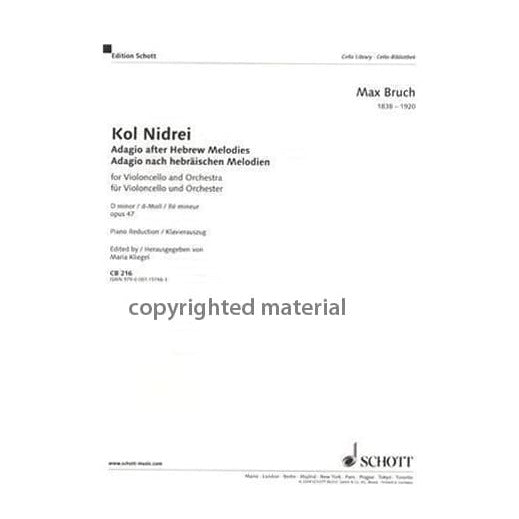 Kol Nidrei, Op 47 - Bruch, Max - Cello and Piano - edited by Kliegel - Schott
