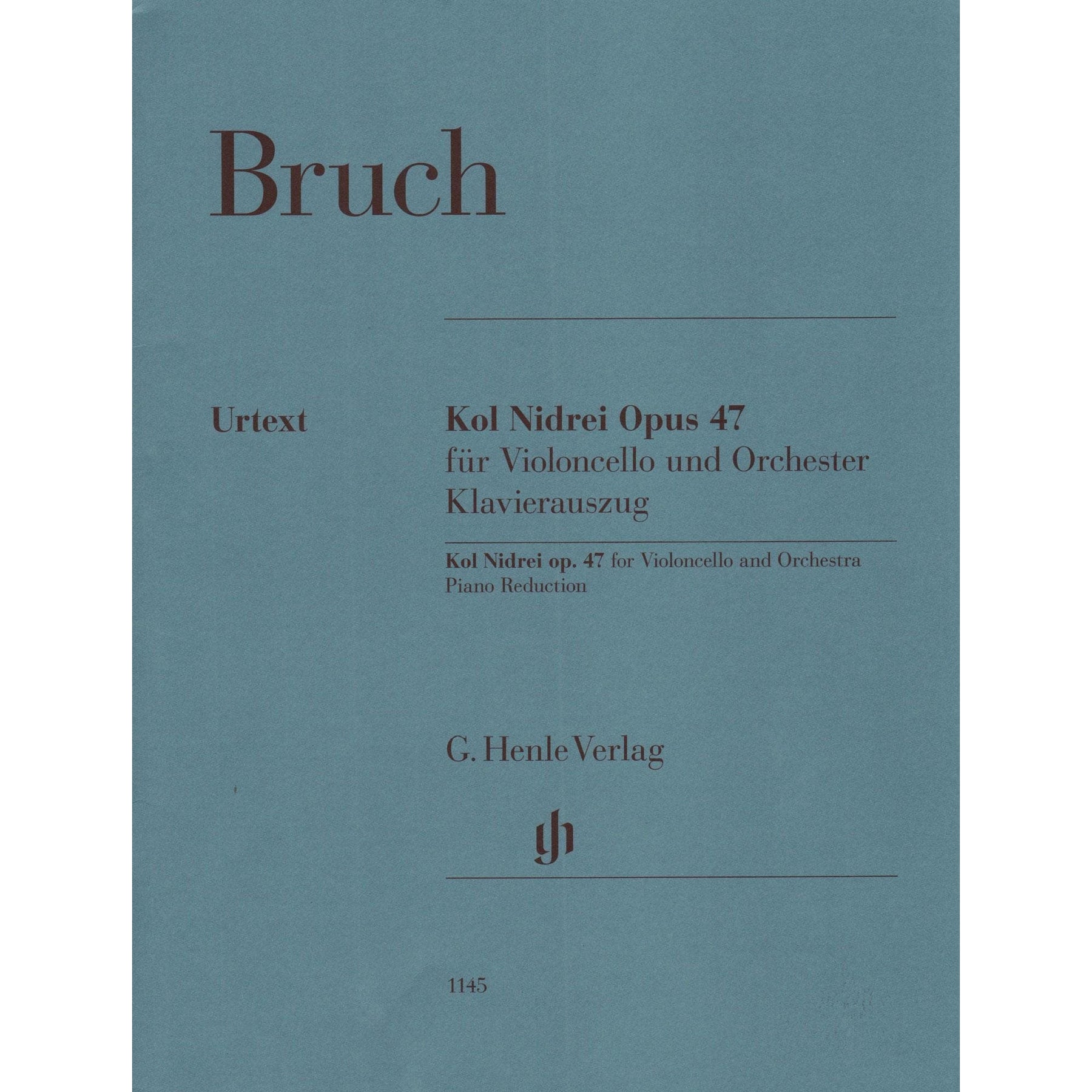 Bruch, M. - Kol Nidrei, op. 47 - for Cello and Piano - G Henle Verlag URTEXT