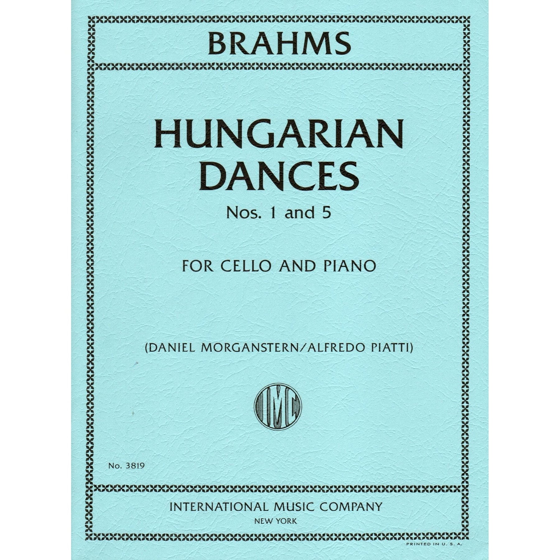 Brahms, Johannes - Hungarian Dances Nos. 1 and 5 - for Cello and Piano - Arranged by Piatti - International