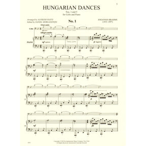 Brahms, Johannes - Hungarian Dances Nos. 1 and 5 - for Cello and Piano - Arranged by Piatti - International