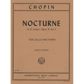 Nocturne in E-flat Major, Op 9 No 2 - Chopin, Frederic - Cello and Piano - arranged by David Popper - International Music Company