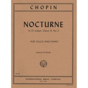 Nocturne in E-flat Major, Op 9 No 2 - Chopin, Frederic - Cello and Piano - arranged by David Popper - International Music Company