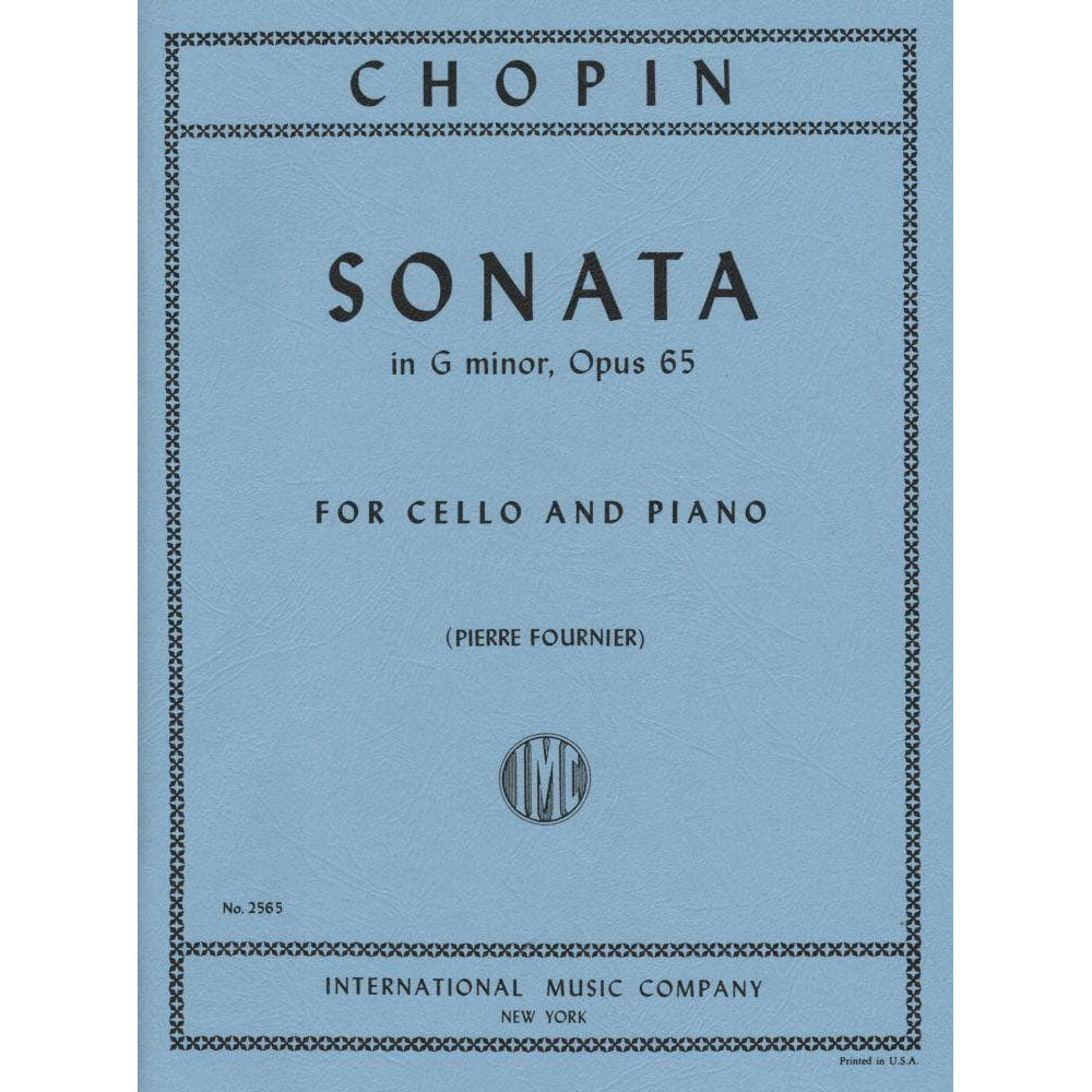 Cello Sonata in G Minor, Op 65 - Chopin, Frederic - Cello and Piano - edited by Fournier - International Music Company