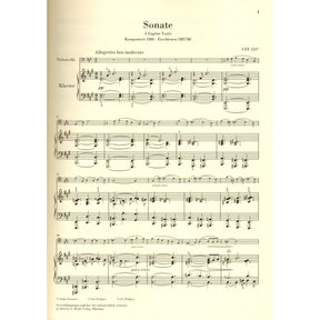 Franck, Cesar - Sonata in A Major - arranged for Cello and Piano - edited by Jost, Schilde, and Poltera - G Henle URTEXT
