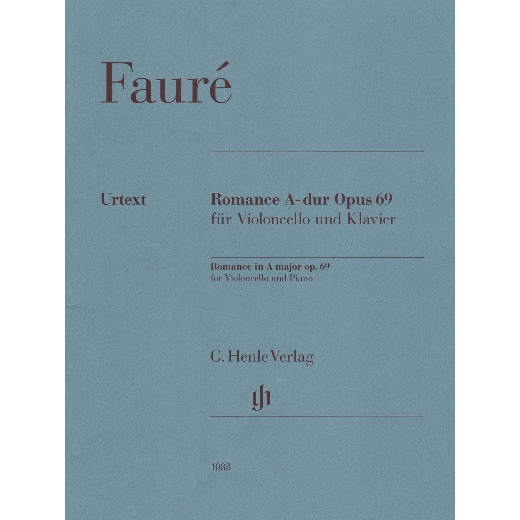 Faure, Gabriel - Romance, Op 69 - for Cello and Piano - G Henle Verlag