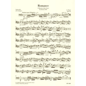 Faure, Gabriel - Romance, Op 69 - for Cello and Piano - G Henle Verlag