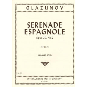 Glazunov, Alexander - Serenade Espagnole, Op 20, No 2 - Cello and Piano - edited by Leonard Rose - International Edition