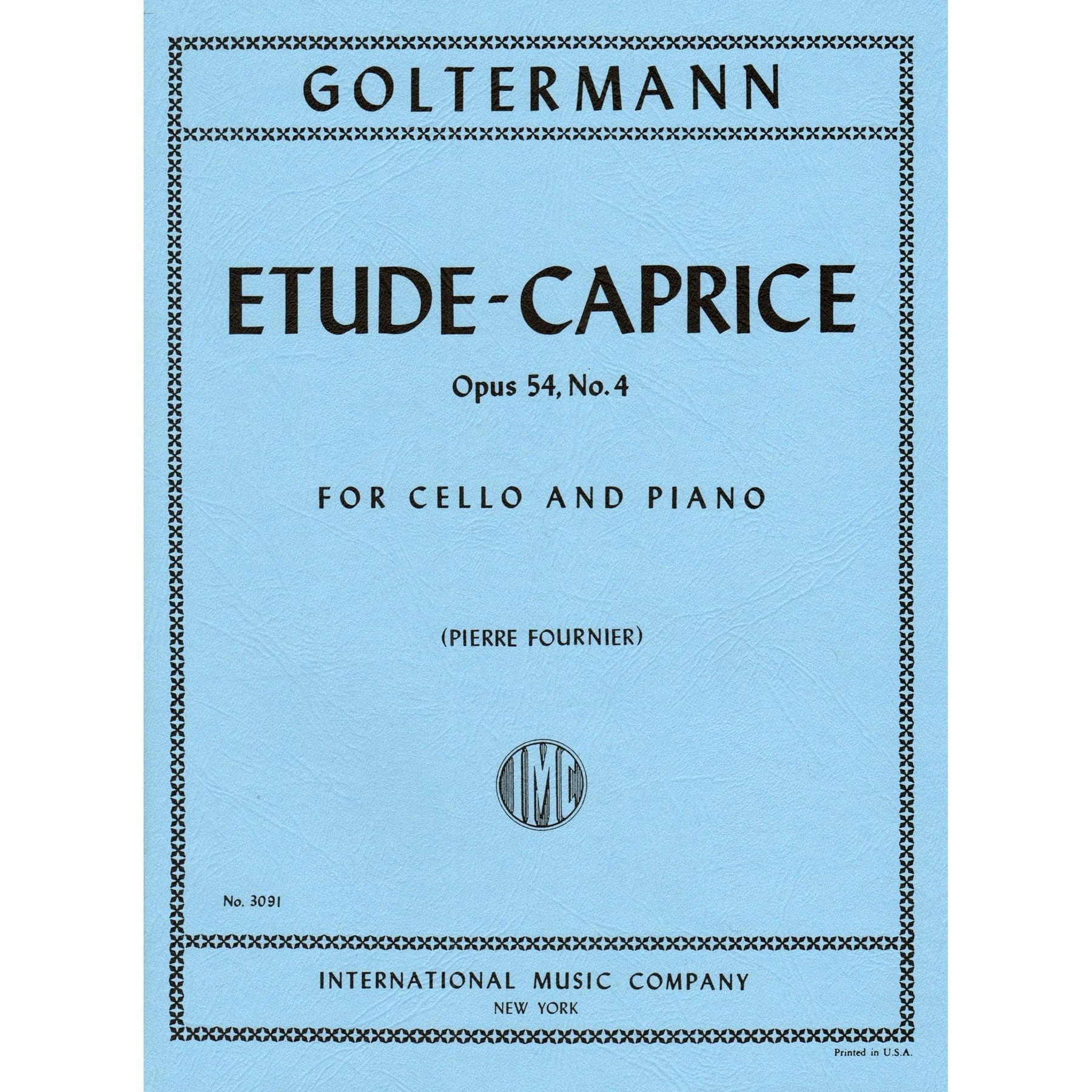 Goltermann, Georg - Etude-Caprice, Op 54, No 4 - Cello and Piano - edited by Pierre Fournier - International Edition