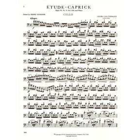Goltermann, Georg - Etude-Caprice, Op 54, No 4 - Cello and Piano - edited by Pierre Fournier - International Edition