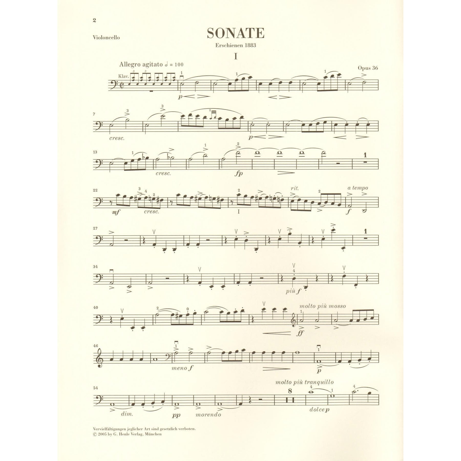 Grieg, Edvard - Sonata a minor, Op 36, and other works - Cello and Piano - G Henle Verlag URTEXT