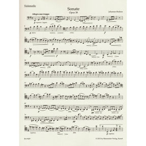 Brahms, Johannes - Sonata in E minor, Op 38 - for Cello and Piano - edited by Clive Brown, Kate Bennett Wadsworth, and Neal Peres Da Costa - Barenreiter URTEXT