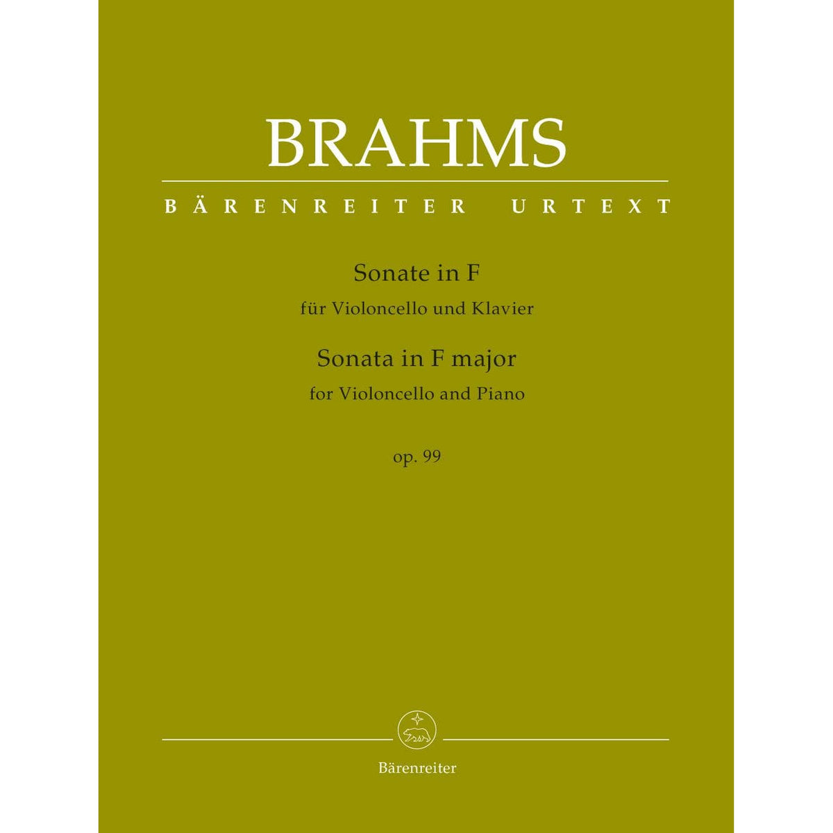 Brahms, Johannes - Sonata in F Major, Op 99 - for Cello and Piano - edited by Clive Brown, Kate Bennett Wadsworth, and Neal Peres Da Costa - Barenreiter URTEXT
