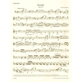 Brahms, Johannes - Sonata in F Major, Op 99 - for Cello and Piano - edited by Clive Brown, Kate Bennett Wadsworth, and Neal Peres Da Costa - Barenreiter URTEXT
