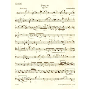 Brahms, Johannes - Sonata in F Major, Op 99 - for Cello and Piano - edited by Clive Brown, Kate Bennett Wadsworth, and Neal Peres Da Costa - Barenreiter URTEXT